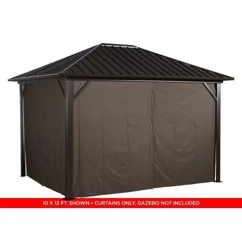 Sojag Brown Curtains for Genova Gazebo, 10 ft. x 10 ft., Poly — 配套窗帘配件