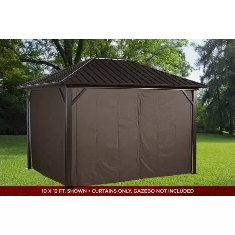 Sojag, rideaux bruns pour abri soleil Genova, 12 x 12 pi, polyester