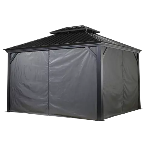 Sojag Grey Curtains for Monaco/Messina/Mykonos Gazebos, 12 ft. x 12 ft., Polyester, Outdoor Shades