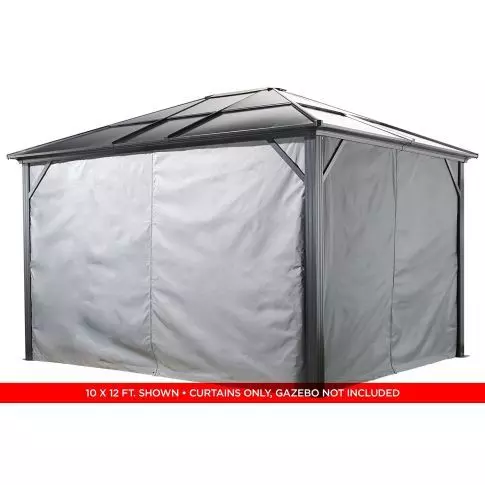Sojag Grey Curtains for Meridien Gazebo, 10 ft. x 10 ft., Spun