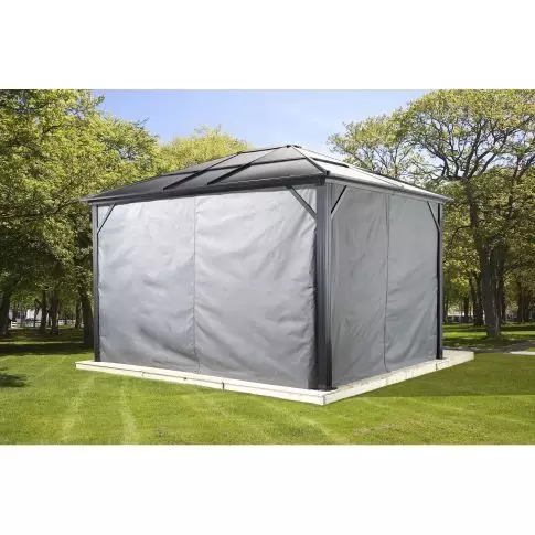 Sojag, rideaux gris pour abri soleil Meridien, 10 x 14 pi, polyester filé