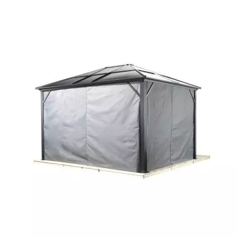 Sojag, rideaux gris pour abri soleil Meridien, 10 x 14 pi, polyester filé