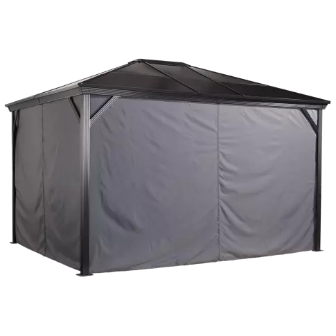 Sojag, rideaux gris pour abri soleil Verona, 10 x 10 pi, polyester, rideaux d'extérieur