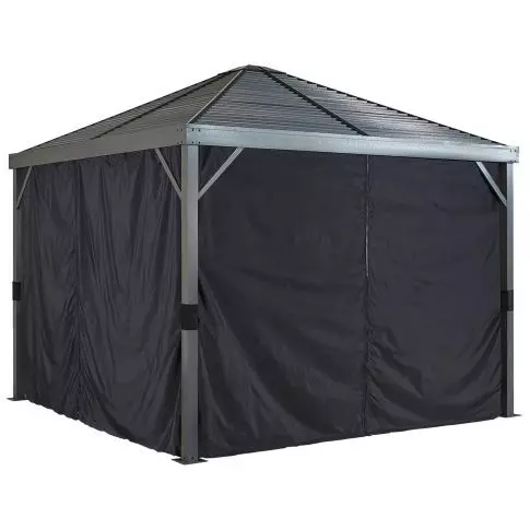 Sojag Black Curtains for Sanibel Gazebo, 8 ft. x 8 ft., Polyester, Outdo… — produit isolé sur fond blanc