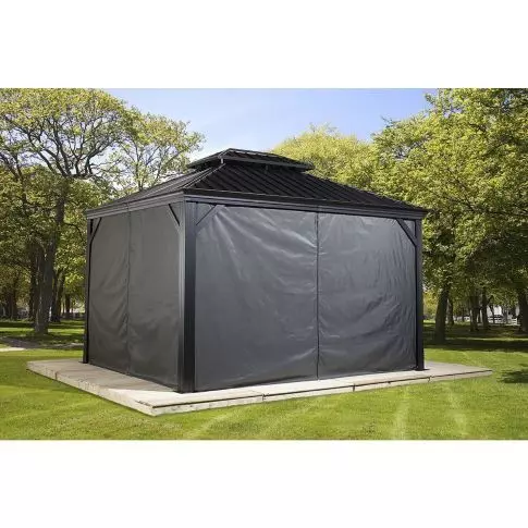 Sojag Black Curtains for Monaco/Messina/Mykonos/Moreno Gazebo, 10 ft. x 12 ft., Poly