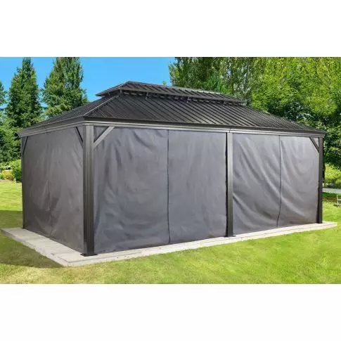 Sojag, rideaux gris pour abri soleil Monaco/Messina, 12 x 20 pi, rideaux d'extérieur