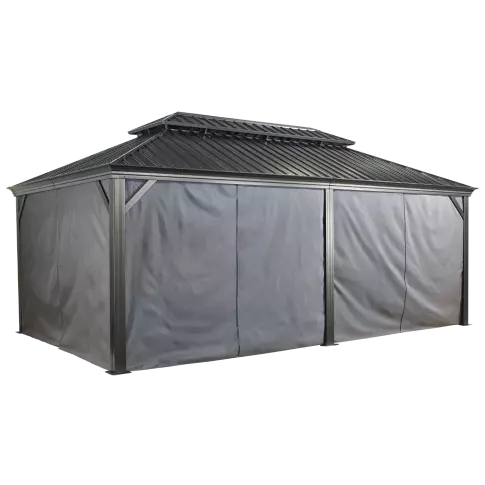 Sojag, rideaux gris pour abri soleil Monaco/Messina, 12 x 20 pi, rideaux d'extérieur