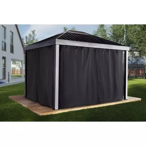 Sojag Skylight Black Spun Polyester Curtains 10 ft. x 12 ft.