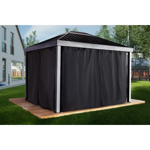 Sojag Dalby Grey Rideaux en polyester filé 10 ft. x 12 ft.
