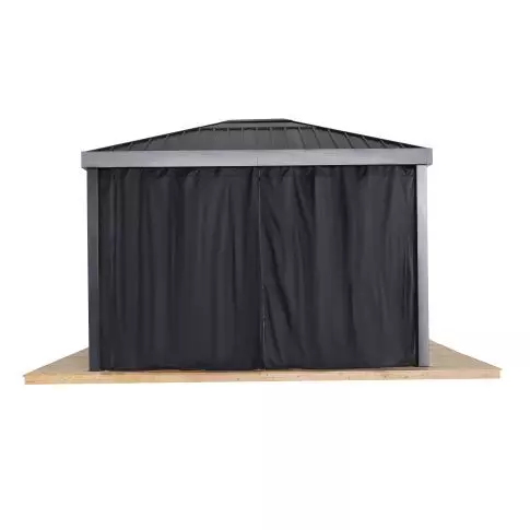 Sojag Skylight Black Spun Polyester Curtains 10 ft. x 12 ft.