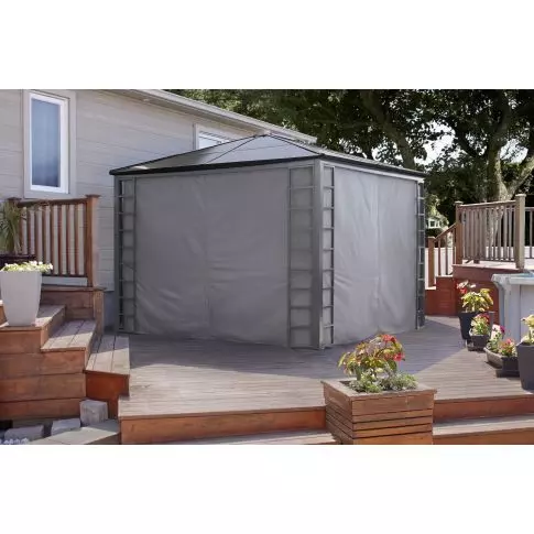 Sojag, rideaux gris pour abri soleil Turia, 10 x 12 pi, polyester, rideaux d'extérieur
