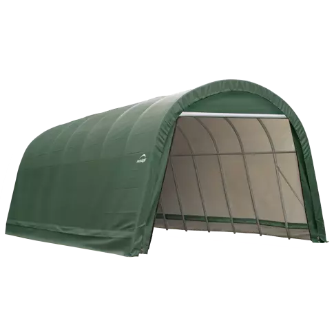 ShelterLogic ShelterCoat 15 x 28 x 12 ft. Wind and Snow Rated Garage Round Green STD