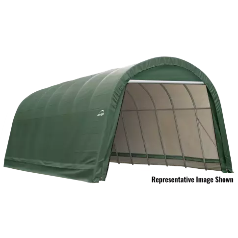 ShelterCoat 15 x 24 ft. Wind and Snow Rated Garage Round Green STD — produit isolé sur fond blanc