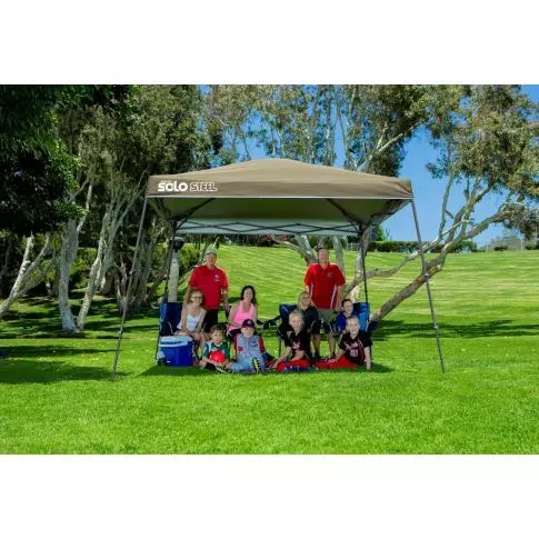 Quik Shade Solo Steel 90 11 x 11 ft. Slant Leg Canopy - Khaki