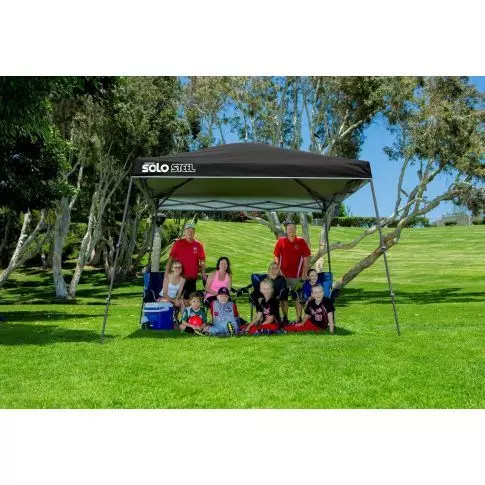 Quik Shade Solo Steel 90 11 x 11 pi abri à pattes inclinées - noir