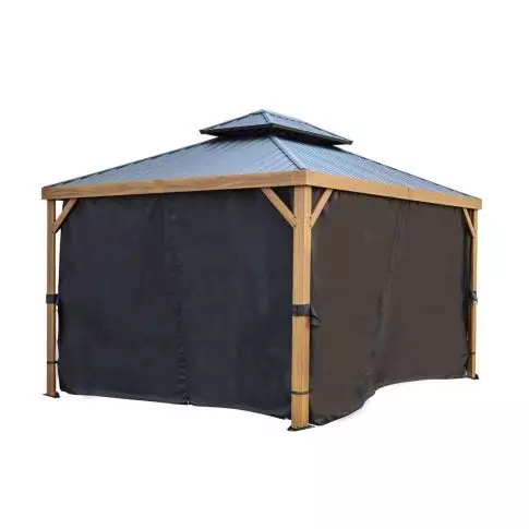 Gazebo Penguin Yosemite 10 ft x 12 ft Black Polyester Curtains
