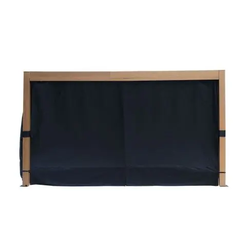 Gazebo Penguin Rideaux en polyester noirs pour pergola autoportante Vikos 10 x 13 pi