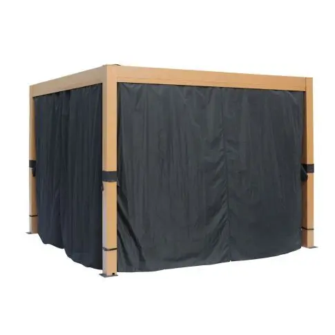 Gazebo Penguin Rideaux en polyester noirs pour pergola autoportante Vikos 10 x 10 pi