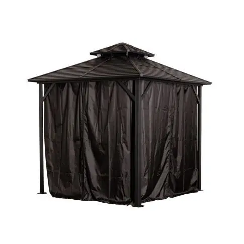 Rideaux en polyester Gazebo Penguin pour gazébo Shefford, 8 × 8 pi, noirs