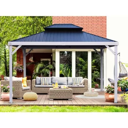 Gazebo Penguin Gazébo Penguin Yosemite 10x12 gazébo à double toit en acier poteaux en aluminium