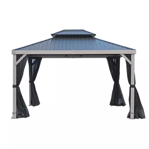 Gazebo Penguin Gazébo Penguin Yosemite 10x12 gazébo à double toit en acier poteaux en aluminium