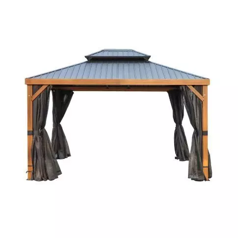 Gazebo Penguin Yosemite Gazebo structure en aluminium finition bois 10 x 12