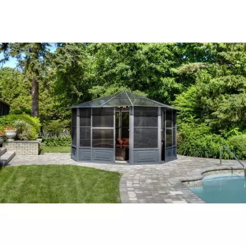 Gazebo Penguin Florence Solarium 12 Ft. x 12 Ft. in Slate