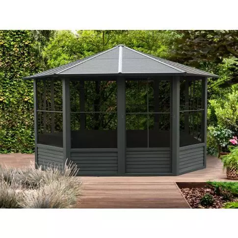 Gazebo Penguin Florence Solarium 12 X 12 Metal Roof in black