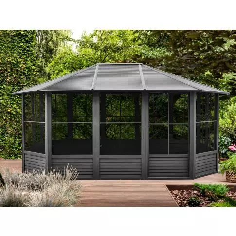 Gazebo Penguin Florence Solarium 12 X 15 Metal Roof in black
