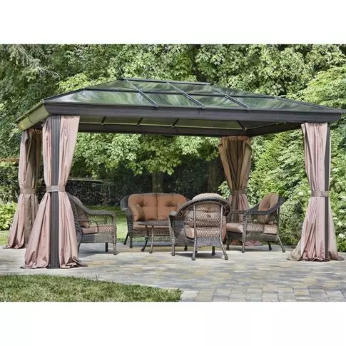 Gazebo Penguin Venus Gazebo 12 Ft. x 14 Ft. in Brown