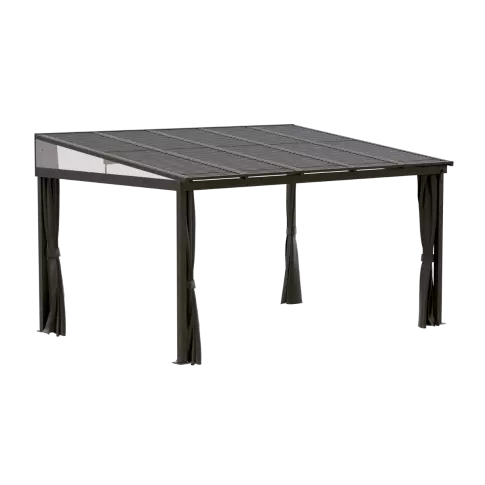 Sojag Portland Wall Gazebo 10 x 14 ft - Brown — produit isolé sur fond blanc