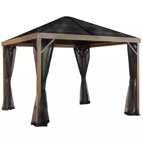 Sojag Sanibel 8 ft. x 8 ft. Gazebo Wood Grain — produit isolé sur fond blanc