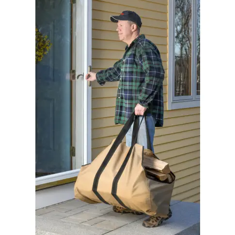 Firewood Bag Extra Large Heavy Duty 31 x 11 x 22 in. Tan — additional product view 5