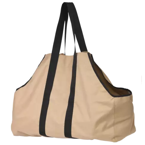 Firewood Bag Extra Large Heavy Duty 31 x 11 x 22 in. Tan — isolated product on white background