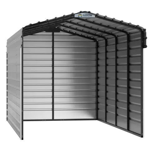 Arrow Steel Carport With 3 Wall Kits, 10X20X09