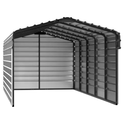 Arrow Steel Carport With 3 Wall Kits, 10X24X07