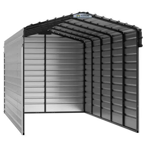 Arrow Steel Carport With 3 Wall Kits, 10X24X09