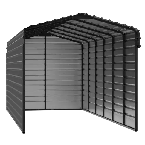 Arrow Steel Carport With 3 Wall Kits, 10X29X09