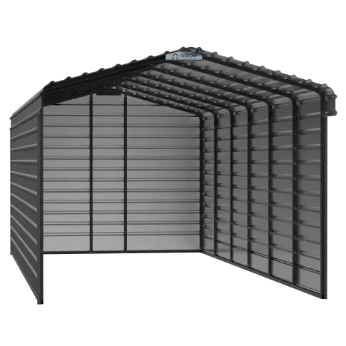 Arrow Steel Carport With 3 Wall Kits, 12X29X09