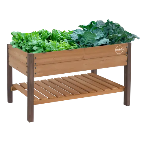 Miracle-Gro® Wood 2 x 4 ft. Raised Garden Planter with Shelf