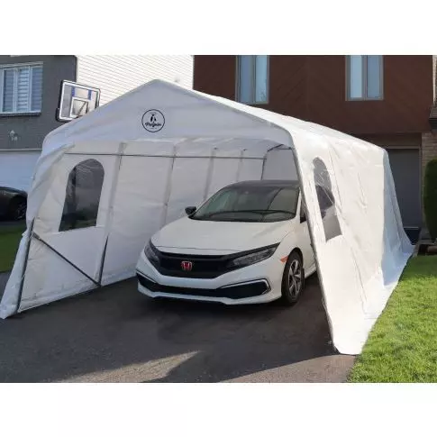 Gazebo Penguin Car Shelter 11 ft. X 20 ft. White