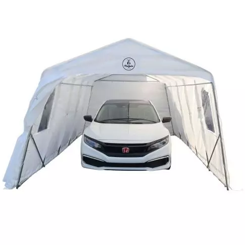 Gazebo Penguin Car Shelter 11 ft. X 20 ft. White
