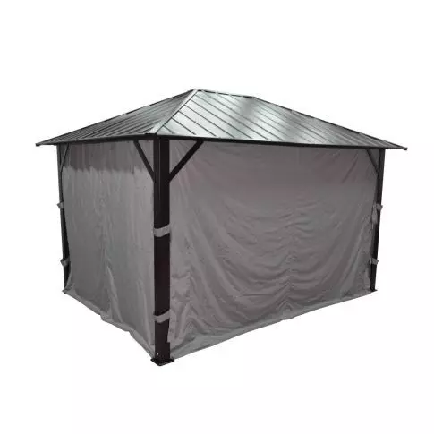 Grey Side Polyester Curtains for Gazebo 10 X 12 - Corriveau