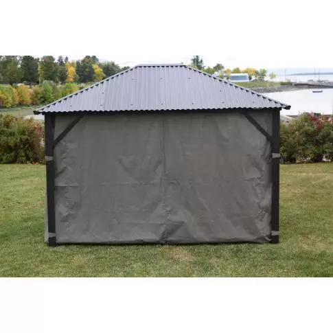Rideaux latéraux gris pour Gazebo 10 x 12 - Corriveau