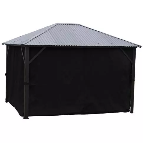 Black Side Polyester Curtains for Gazebo 10 X 14 - Corriveau