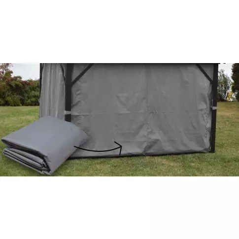 Rideaux latéraux gris pour Gazebo 10 x 14 - Corriveau