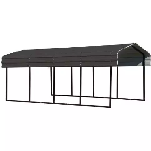 Arrow Steel Carport 10 ft. x 20 ft. x 7 ft. Galvanized Black/Charcoal