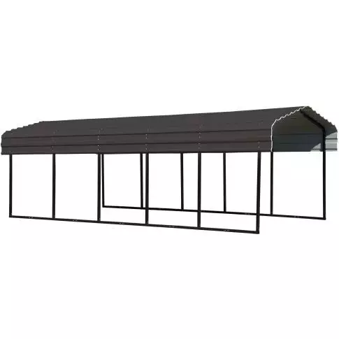 Arrow Steel Carport 10 ft. x 24 ft. x 7 ft. Galvanized Black/Charcoal