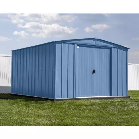 Arrow Classic Steel Storage Shed, 10x14, Blue Grey