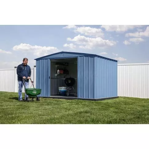 Arrow Classic Steel Storage Shed, 10x8, Gris bleu